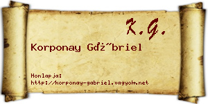 Korponay Gábriel névjegykártya